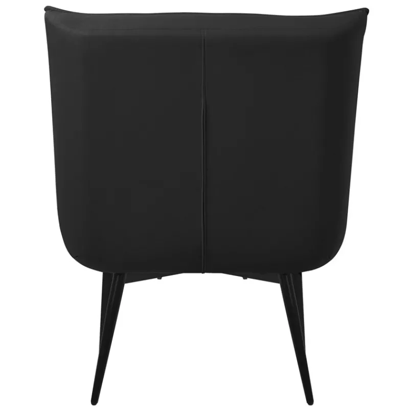 Sessel Mid Century aus Kunstleder Modern Schwarz Polstersessel mit Lendenkissen Relaxsessel ML-Design-ECD Germany Outlet