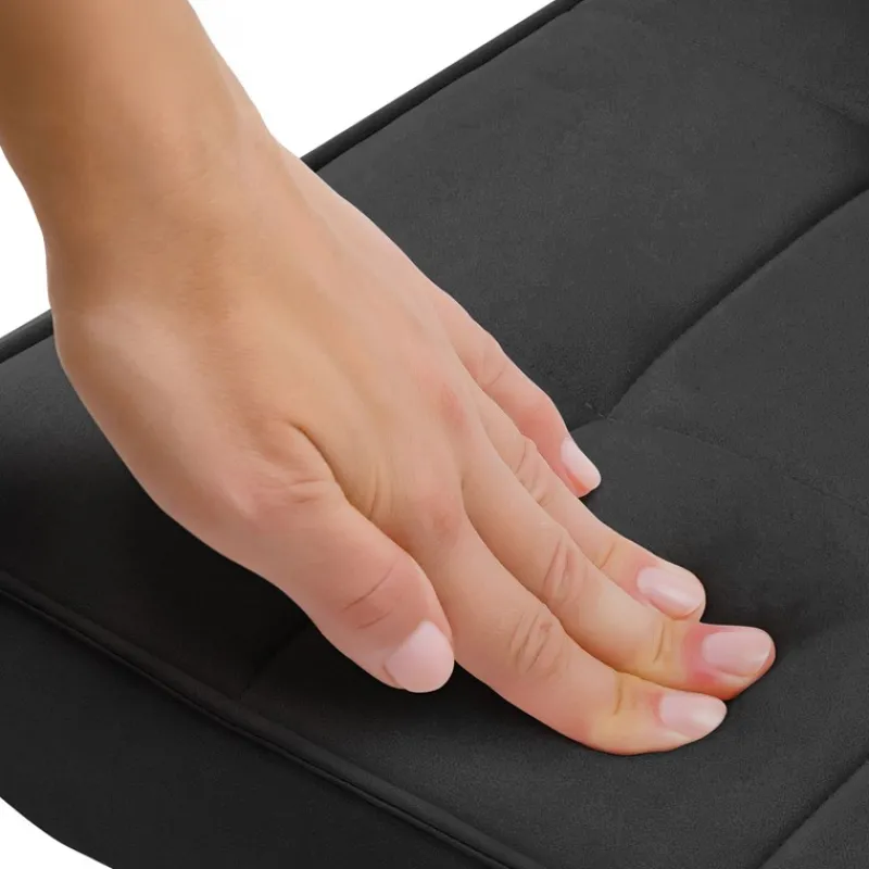 Sessel Mid Century aus Kunstleder Modern Schwarz Polstersessel mit Lendenkissen Relaxsessel ML-Design-ECD Germany Outlet