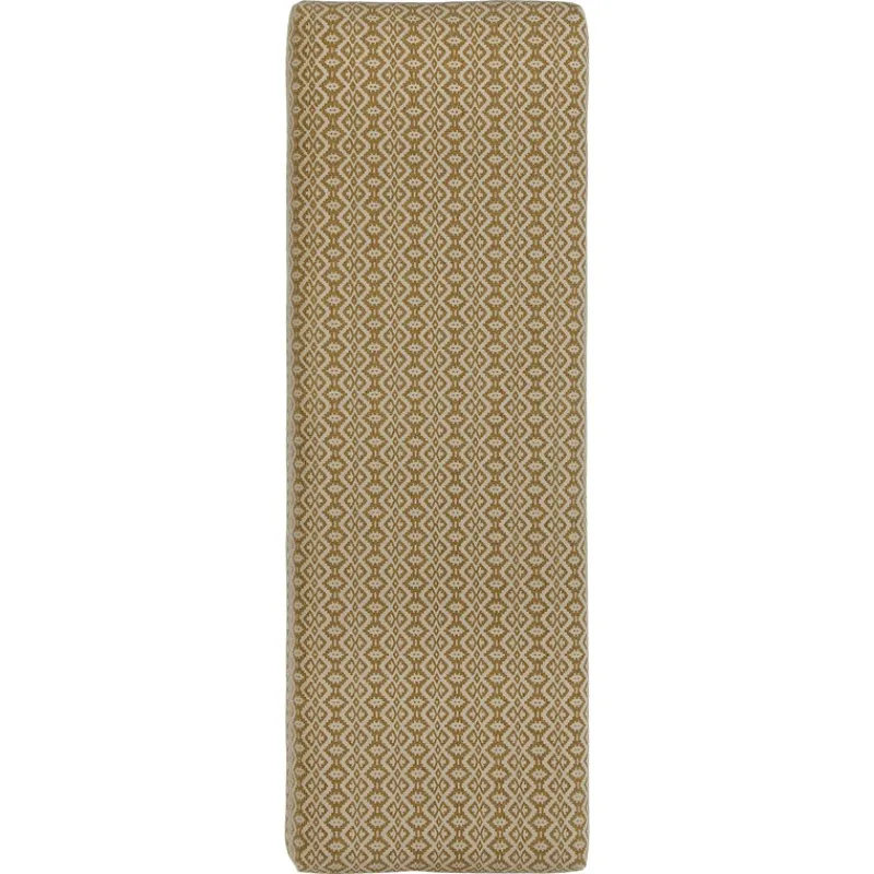 Sitzbank 120x48x40 cm Weiß/Gold Stoffbezug mit Holzbeine WOMO-Design-ECD Germany