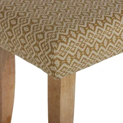 Sitzbank 120x48x40 cm Weiß/Gold Stoffbezug mit Holzbeine WOMO-Design-ECD Germany