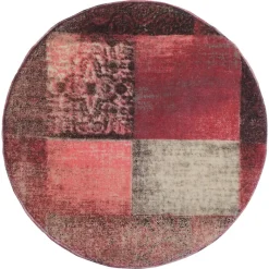 Sitzhocker 38x36 cm Rot aus Stoffbezug mit Holzbeine  WOMO-Design-ECD Germany Clearance