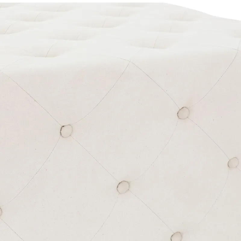 Sitzhocker XXL 90x45x90 cm Creme aus Leinen mit Metallfüße WOMO-Design-ECD Germany Sale