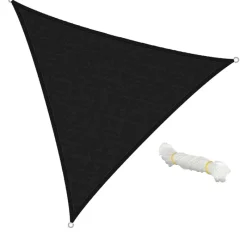 Sonnensegel dreieck 3,6x3,6x3,6 m Anthrazit 100% HDPE mit UV Schutz inkl. Befestigungsseile-ECD Germany Best