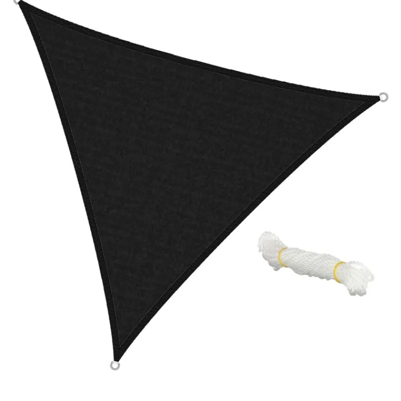 Sonnensegel dreieck 3,6x3,6x3,6 m Anthrazit 100% HDPE mit UV Schutz inkl. Befestigungsseile-ECD Germany Best