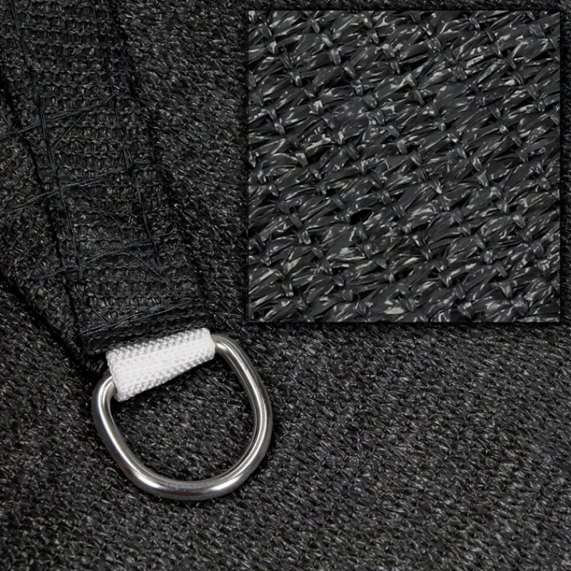 Sonnensegel dreieck 3,6x3,6x3,6 m Anthrazit 100% HDPE mit UV Schutz inkl. Befestigungsseile-ECD Germany Best