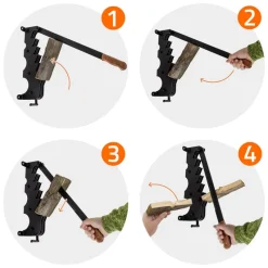 Spanmesser Handholzspalter mit Holzgriff schwarz inkl. Montagematerial manueller Holzspalter-ECD Germany Outlet