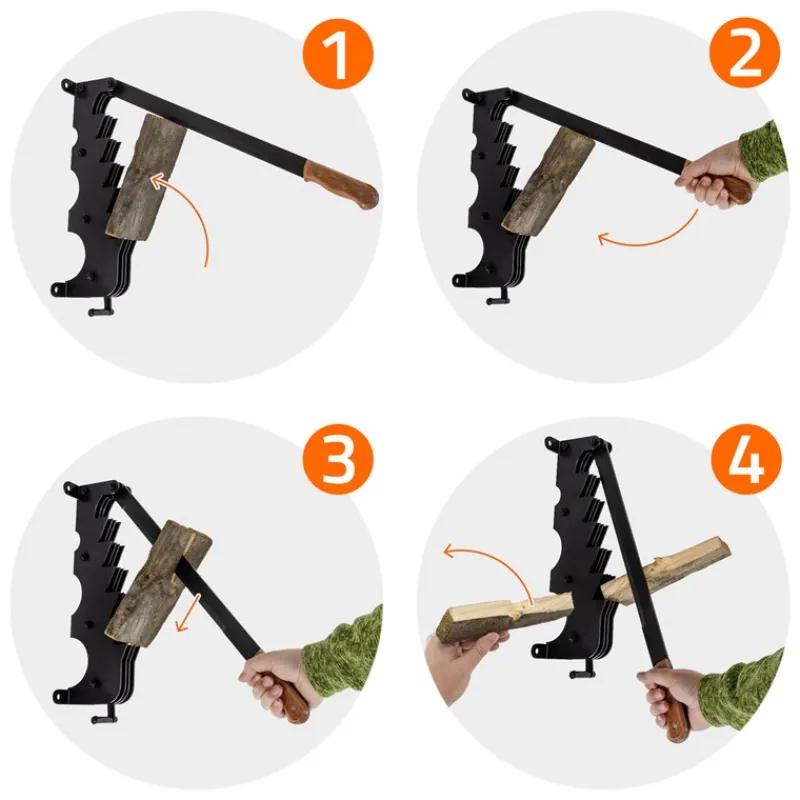 Spanmesser Handholzspalter mit Holzgriff schwarz inkl. Montagematerial manueller Holzspalter-ECD Germany Outlet