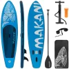 Stand Up Paddle aufblasbares SUP Board Makani 320x80x15 cm in Blau aus PVC inkl. Pumpe und Tragetasche-ECD Germany Sale