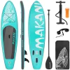 Stand Up Paddle aufblasbares SUP Board Makani 320x80x15 cm in Türkis aus PVC inkl. Pumpe und Tragetasche-ECD Germany Clearance