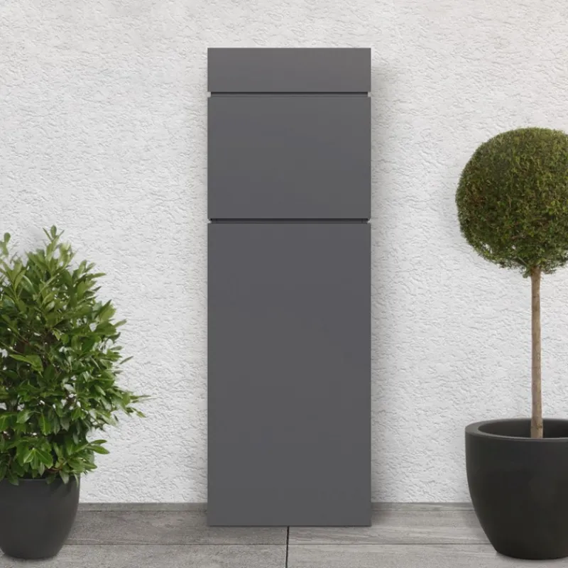 Standbriefkasten freistehend bis DIN A4 115 cm hoch Anthrazit aus rostfreiem Stahl ML-Design-ECD Germany Online