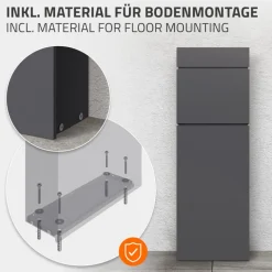Standbriefkasten freistehend bis DIN A4 115 cm hoch Anthrazit aus rostfreiem Stahl ML-Design-ECD Germany Online