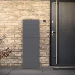 Standbriefkasten freistehend bis DIN A4 115 cm hoch Anthrazit aus rostfreiem Stahl ML-Design-ECD Germany Online