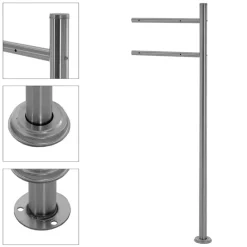 Standbriefkasten mit Zeitungsfach 37x37x11 cm Anthrazit/Marmoroptik aus Stahl ML-Design-ECD Germany Clearance