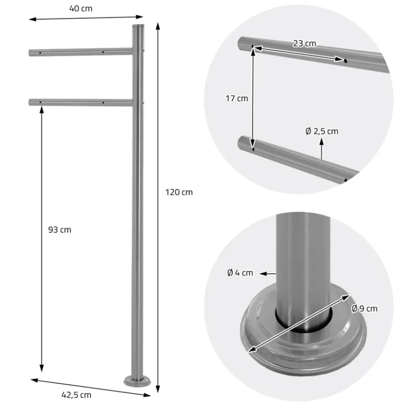 Standbriefkasten mit Zeitungsfach 37x37x11 cm Anthrazit/Holzoptik aus Edelstahl ML-Design-ECD Germany Online