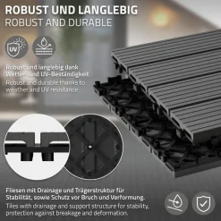 Terrassenfliesen 60x30 cm 6er Set für 1m² Anthrazit aus WPC-ECD Germany Best