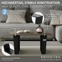 Tischbeine Tischgestell 2er Set V-Design 40x43 cm Schwarz aus Stahl ML-Design-ECD Germany Clearance