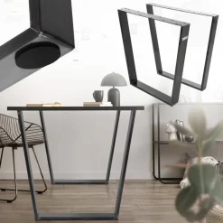 Tischbeine Tischgestell 2er Set V-Design 75 x 72 cm Industrial aus Stahl ML-Design-ECD Germany Clearance