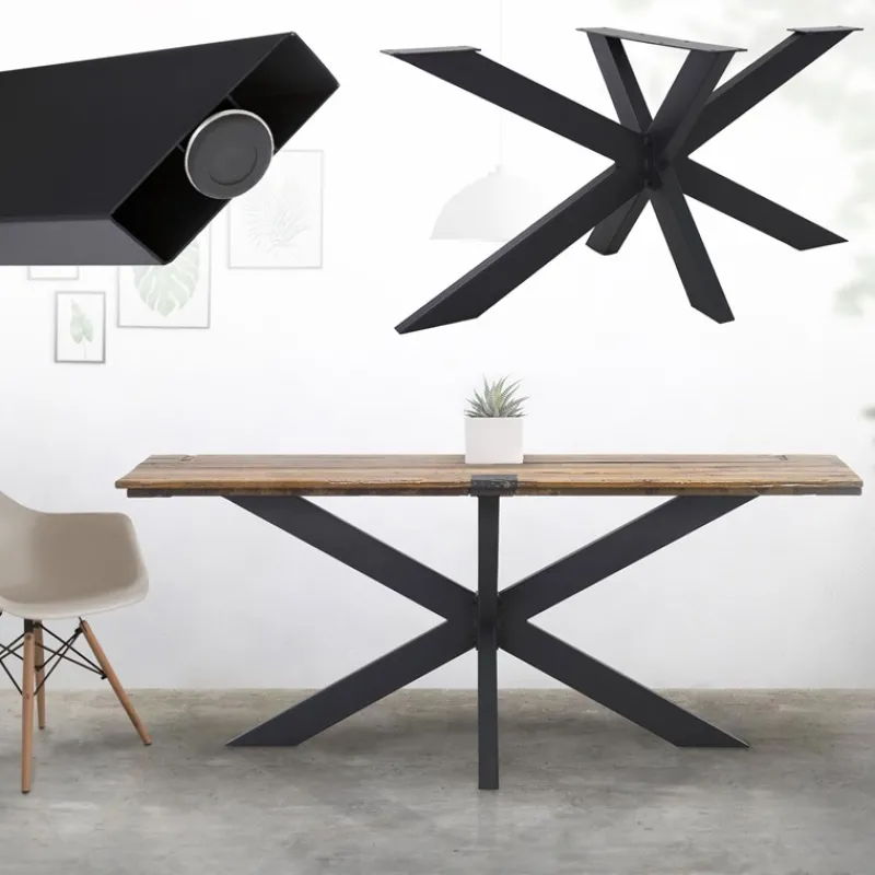 Tischbeine Tischgestell X-Design 78 x 71 x 150 cm Schwarz aus Metall von ML-Design-ECD Germany Clearance