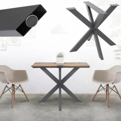 Tischbeine Tischgestell X-Design 85 x 71 x 85 cm Anthrazit aus Metall ML-Design-ECD Germany Clearance