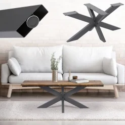 Tischbeine Tischgestell X-Design 98x58x43 cm Anthrazit aus Metall ML-Design-ECD Germany Discount