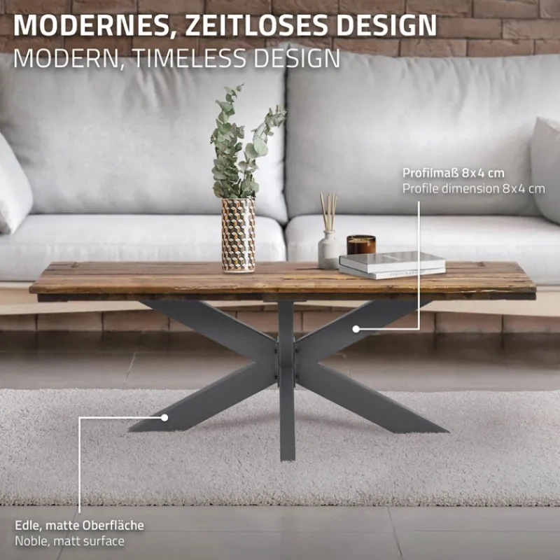 Tischbeine Tischgestell X-Design 98x58x43 cm Anthrazit aus Metall ML-Design-ECD Germany Discount