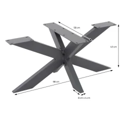 Tischbeine Tischgestell X-Design 98x58x43 cm Anthrazit aus Metall ML-Design-ECD Germany Discount