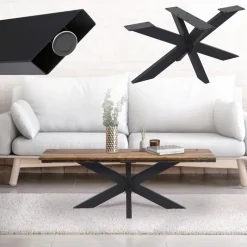 Tischbeine Tischgestell X-Design 98 x 58 x 43 cm schwarz aus Metall ML-Design-ECD Germany Discount