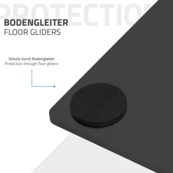 Tischgestell Doppel Schwarz Höhe 72cm Stahl pulverbeschichtet 70x43cm Bodenplatte ML-Design-ECD Germany New