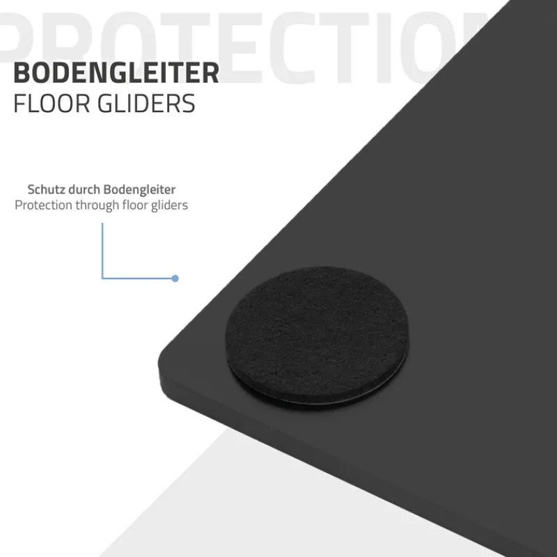 Tischgestell Doppel Schwarz Höhe 72cm Stahl pulverbeschichtet 70x43cm Bodenplatte ML-Design-ECD Germany New