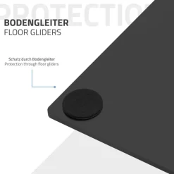 Tischgestell Single Schwarz Höhe 72cm aus pulverbeschichteteter Stahl 43x43 cm Bodenplatte Montagematerial ML-Design-ECD Germany Online