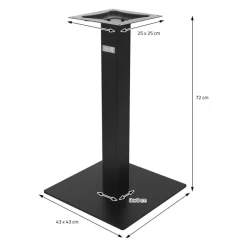 Tischgestell Single Schwarz Höhe 72cm aus pulverbeschichteteter Stahl 43x43 cm Bodenplatte Montagematerial ML-Design-ECD Germany Online