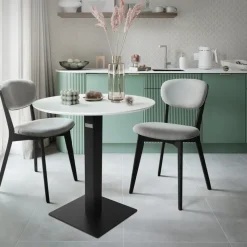 Tischgestell Single Schwarz Höhe 72cm aus pulverbeschichteteter Stahl 43x43 cm Bodenplatte Montagematerial ML-Design-ECD Germany Online