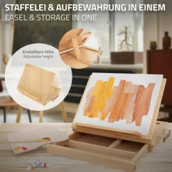 Tischstaffelei mit Schublade und Mischpalette Natur aus Holz-ECD Germany Clearance