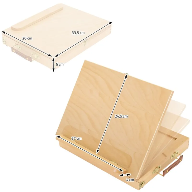 Tischstaffelei mit Schublade und Mischpalette Natur aus Holz-ECD Germany Clearance