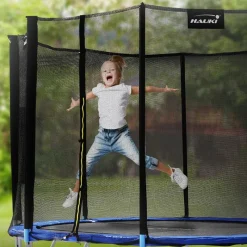 Trampolin Ø366 cm mit Sicherheitsnetz, Leiter und gepolsterten Stangen Blau bis 150kg HAUKI-ECD Germany Clearance