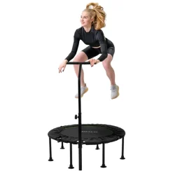 Trampolin Ø102cm mit höhenverstellbarer Haltegriff Stahl Grün bis 150kg Hauki-ECD Germany Outlet