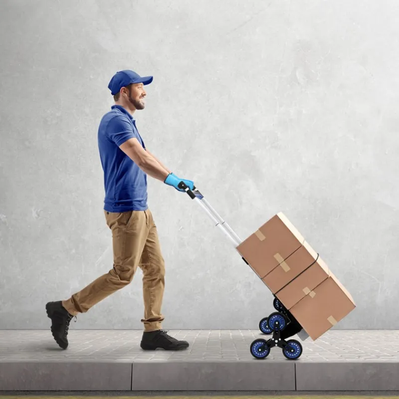 Treppensackkarre mit Treppensteiger klappbar 2x3 Rädern aus Aluminium belastbar bis 80 kg-ECD Germany Sale