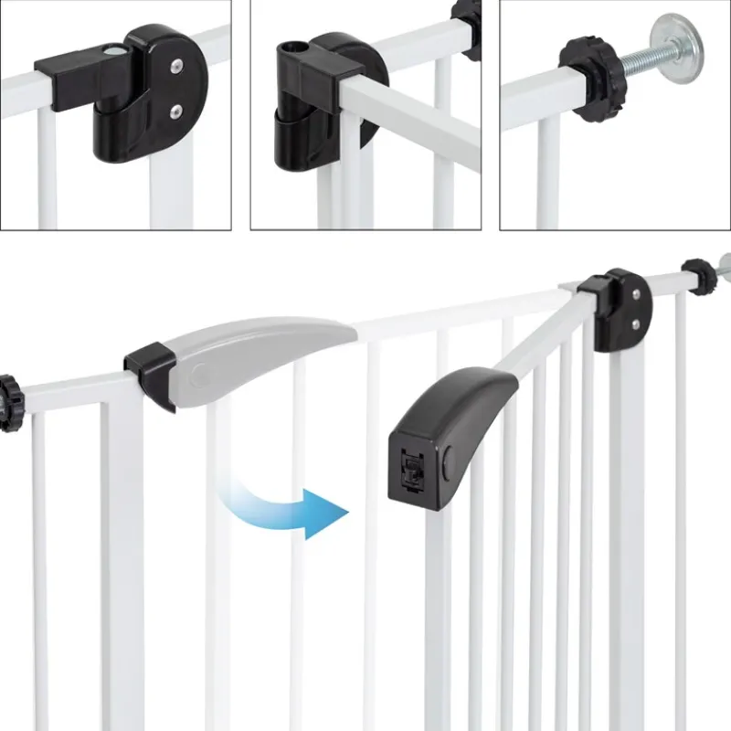 Türschutzgitter Weiß 105-115 cm aus Metall-ECD Germany Outlet