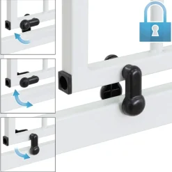 Türschutzgitter Weiß 105-115 cm aus Metall-ECD Germany Outlet