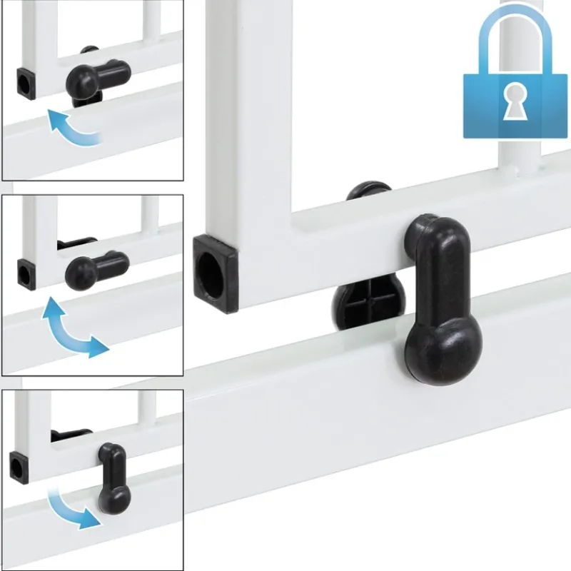 Türschutzgitter Weiß 105-115 cm aus Metall-ECD Germany Outlet