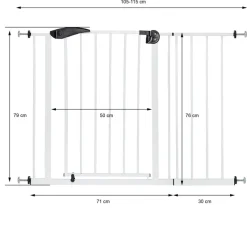Türschutzgitter Weiß 105-115 cm aus Metall-ECD Germany Outlet