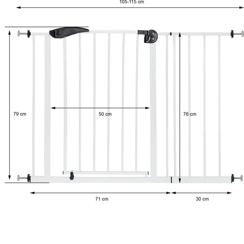 Türschutzgitter Weiß 105-115 cm aus Metall-ECD Germany Outlet