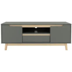 TV Lowboard Fernsehschrank 120x40 cm in mattgrün aus MDF & Kiefernholz ML-Design-ECD Germany Best