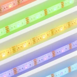 TV Lowboard mit LED-Beleuchtung 130x49x45 cm Weiß inkl. Glasregal ML-Design-ECD Germany Online