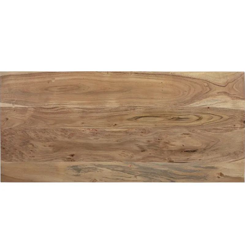 TV-Lowboard mit zwei Schubladen 110x50x40 cm aus Akazien- und Schwellenholz mit Metallbeine WOMO-Design-ECD Germany Outlet