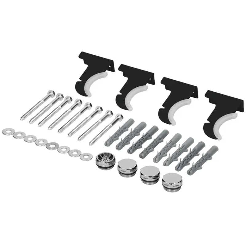 Universal Befestigungsmaterial für Heizkörper Komplettset Schwarz matt LuxeBath-ECD Germany Hot