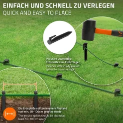 Universal 50m Begrenzungskabel für Mähroboter + 200 Erdnägel-ECD Germany Hot
