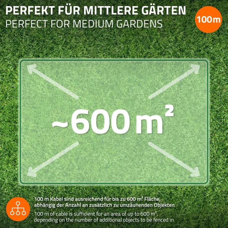 Universal 100m Begrenzungskabel für Mähroboter + 350 Erdnägel-ECD Germany