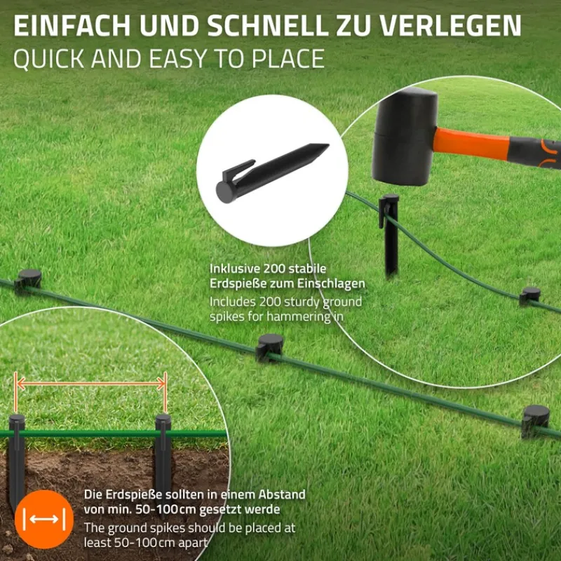 Universal 100m Begrenzungskabel für Mähroboter + 400 Erdnägel-ECD Germany Best