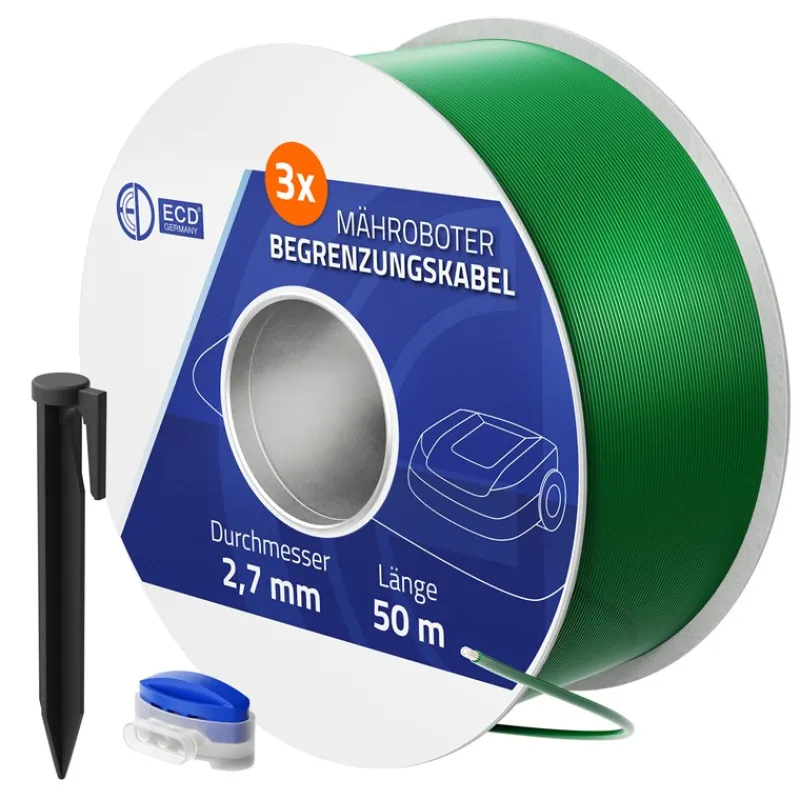 Universal 150m Begrenzungskabel für Mähroboter + 600 Erdnägel-ECD Germany Clearance